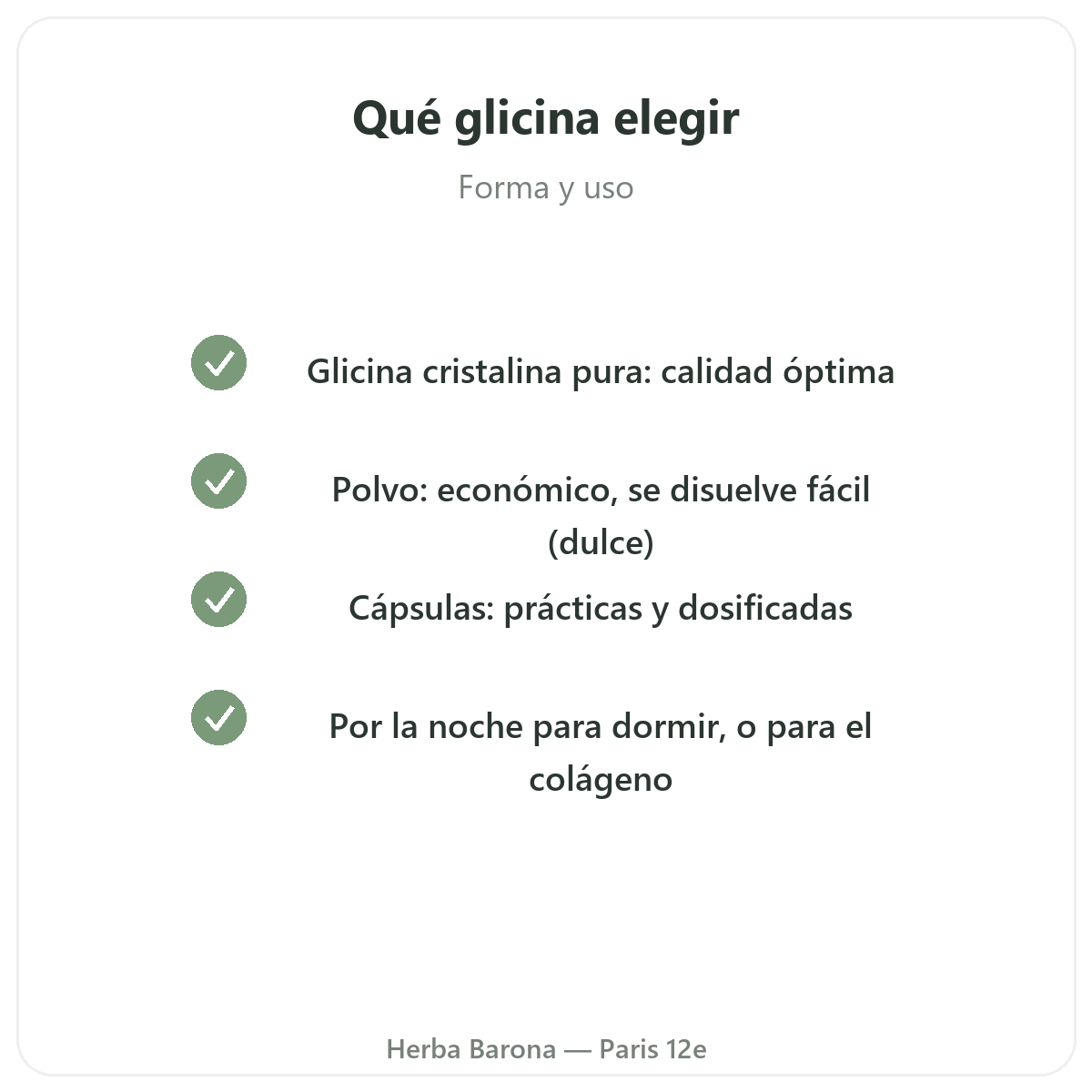 Glicina París - compromisos de calidad en Herba Barona París 12e