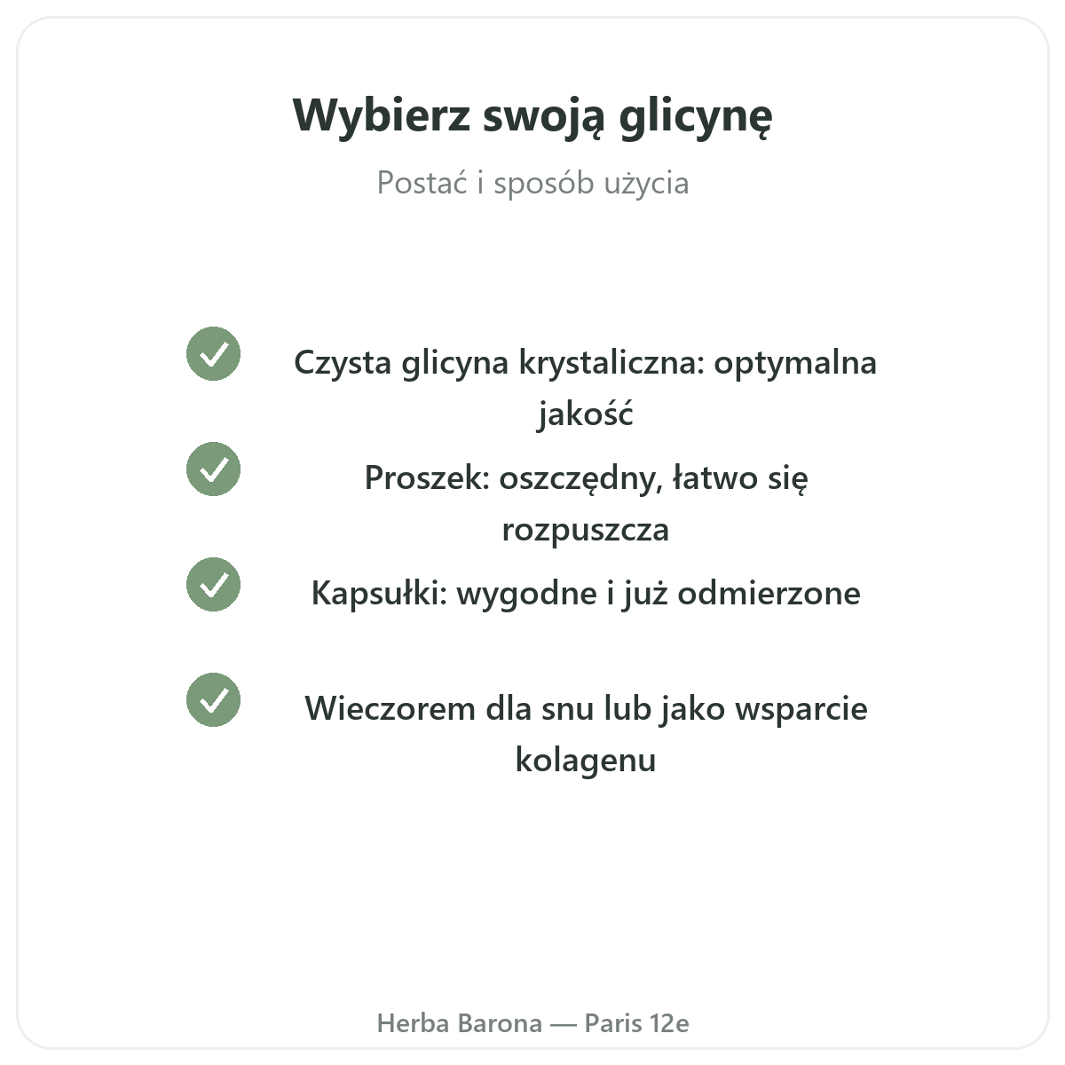 Glicyna - zobowiązania jakościowe Herba Barona