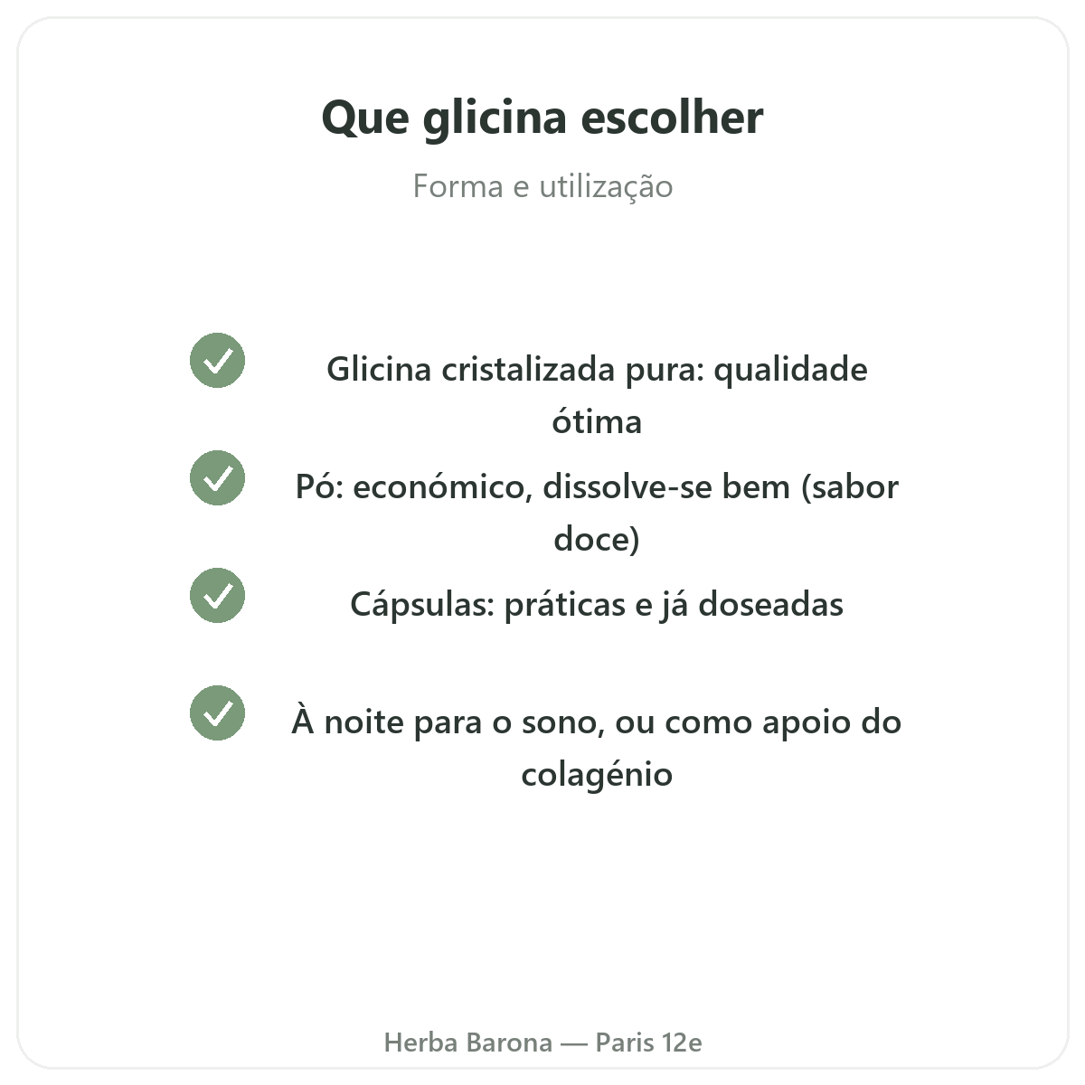 Glicina Paris - compromissos de qualidade na Herba Barona Paris 12e