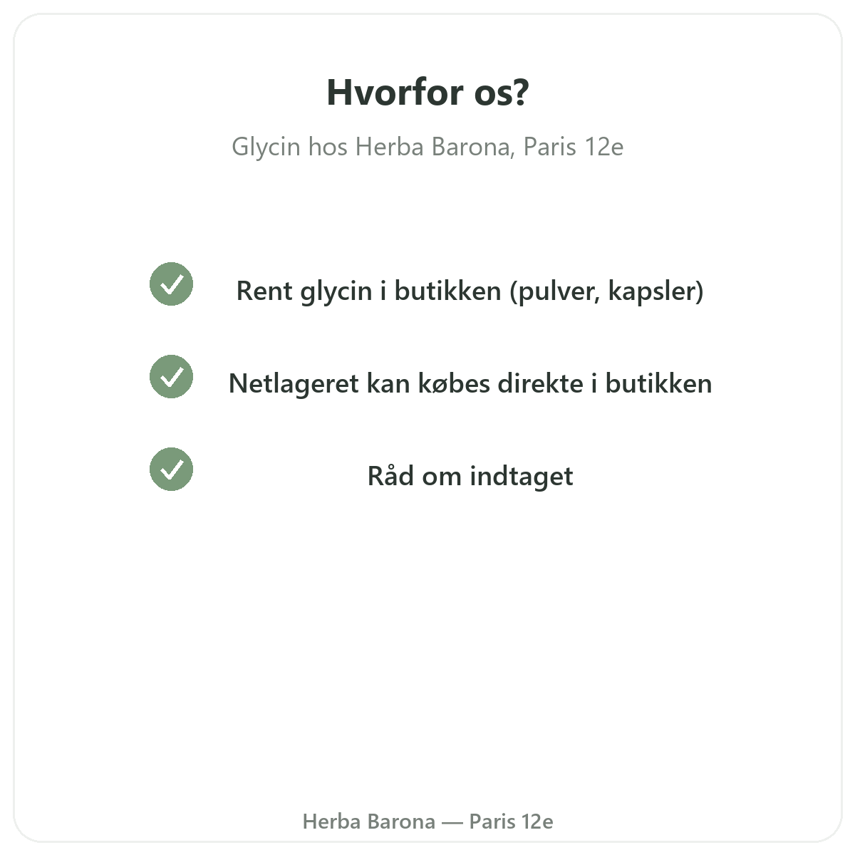 Hvorfor købe Glycine Paris i Paris hos Herba Barona Paris 12