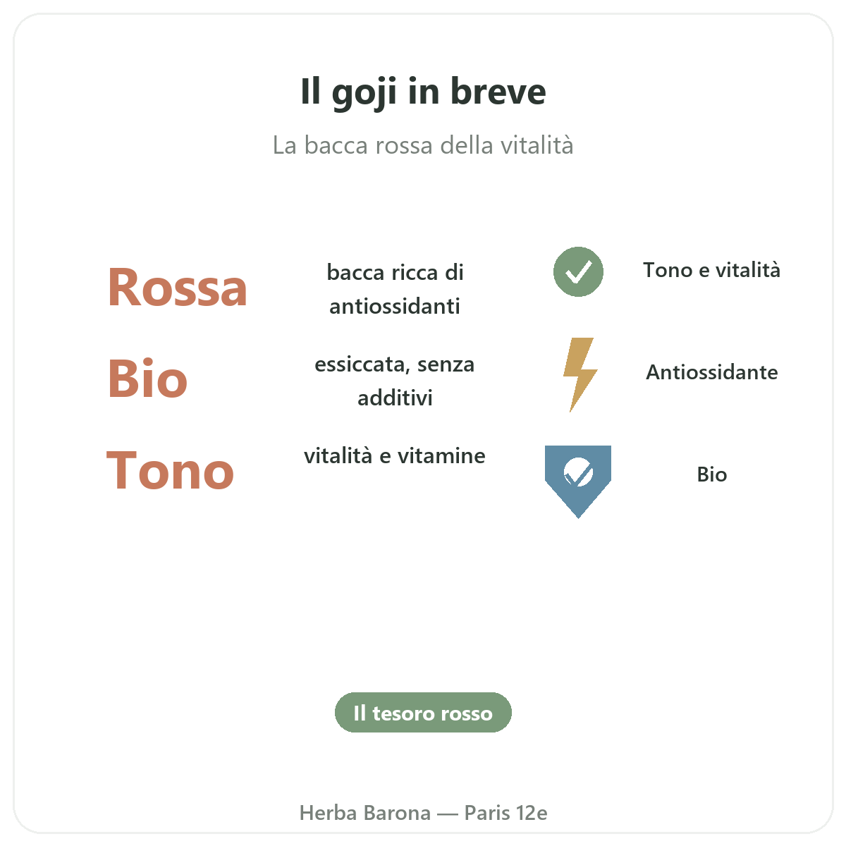 Goji Parigi Parigi in breve - numeri chiave da Herba Barona Parigi 12e