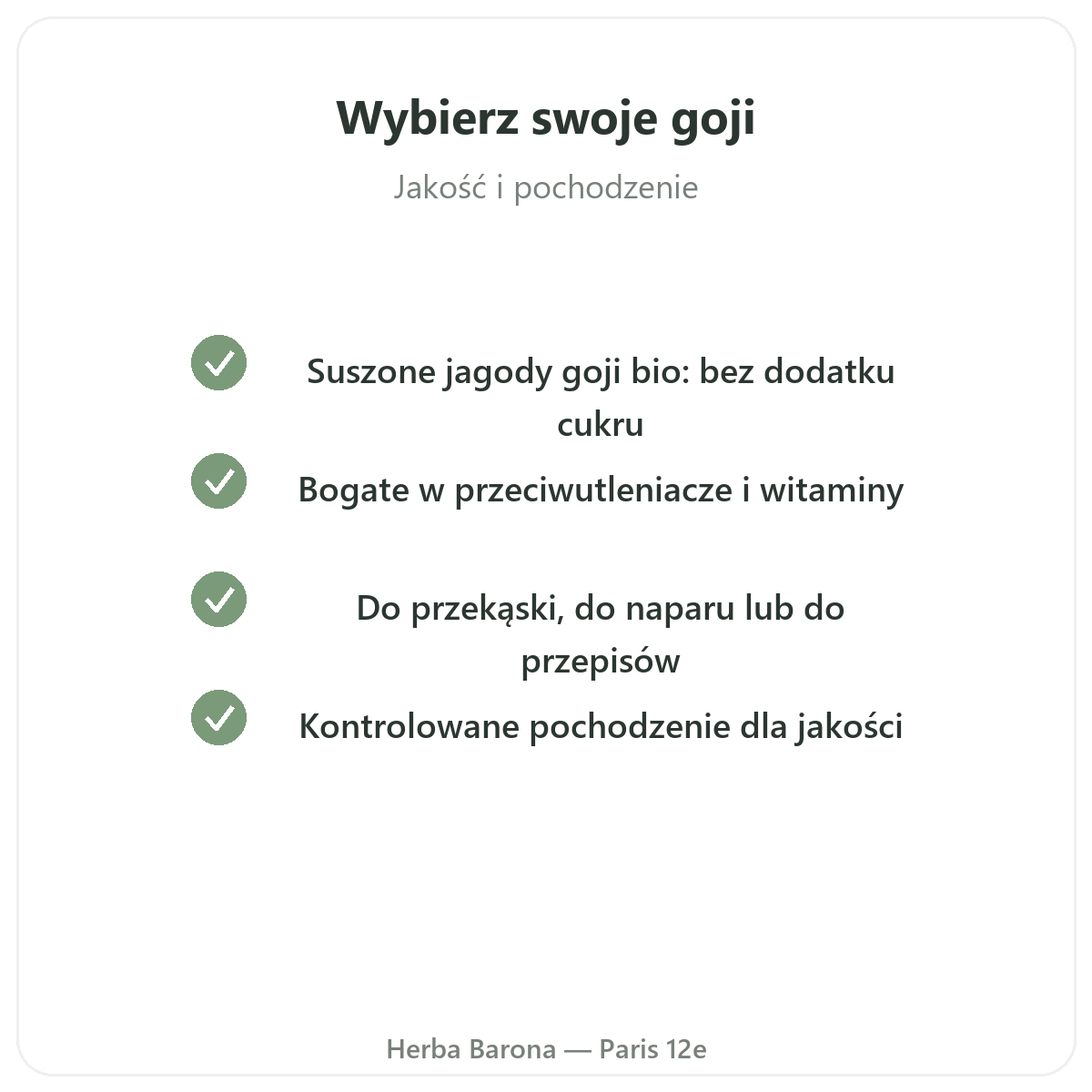 Goji - zobowiązania jakościowe Herba Barona
