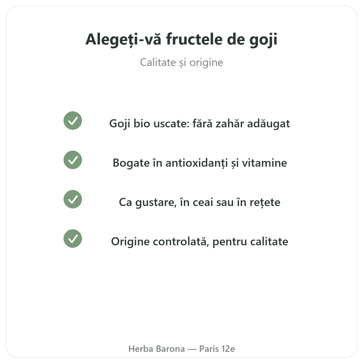 Goji Paris - angajamente de calitate la Herba Barona Paris 12e