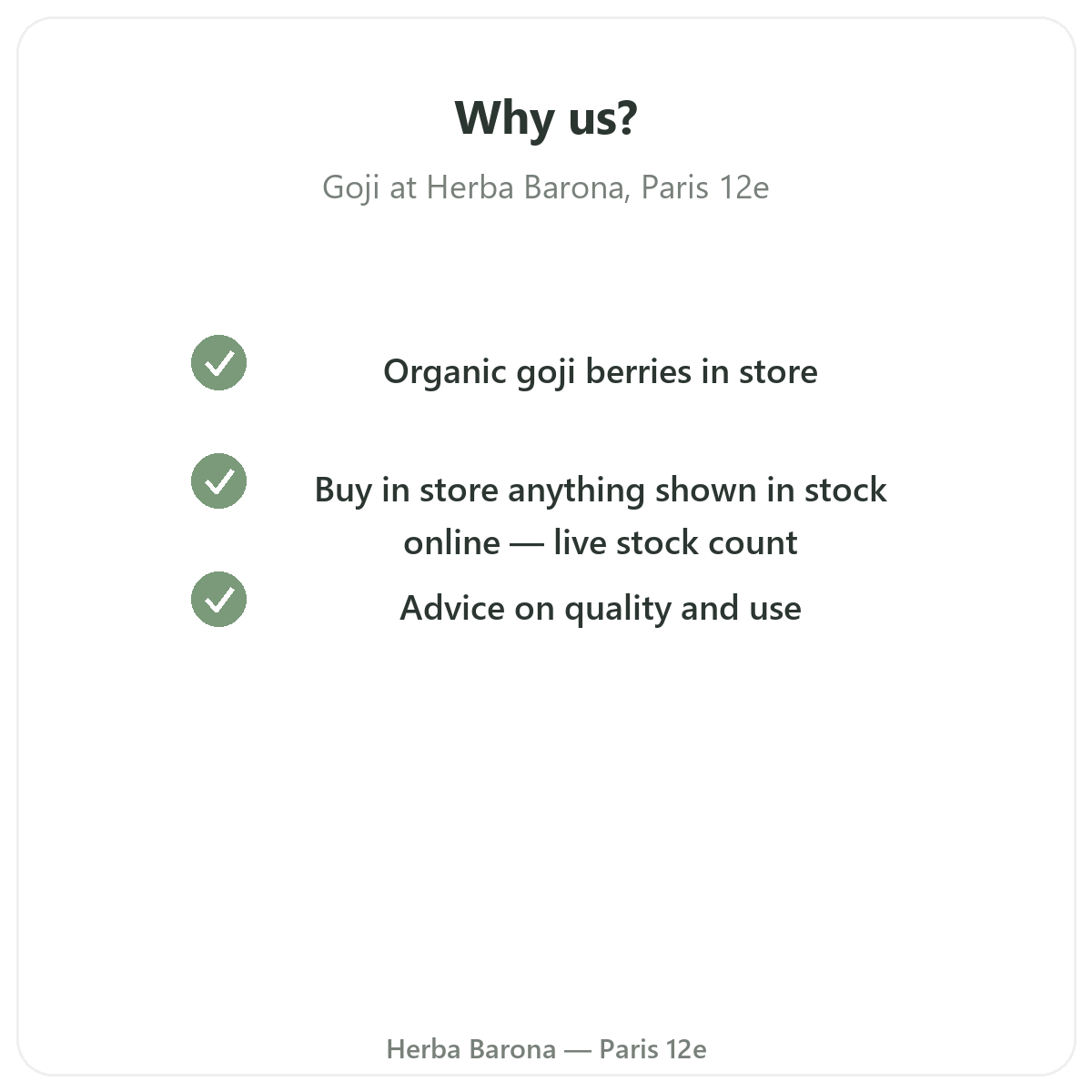 Pourquoi acheter Goji Paris a Paris chez Herba Barona Paris 12e