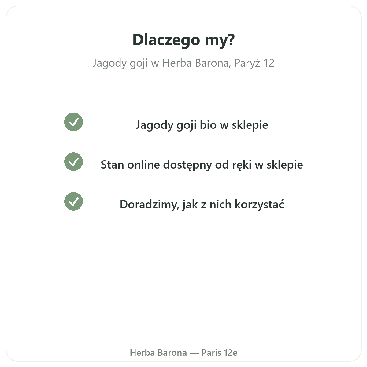 Dlaczego kupić Goji w Herba Barona - wysyłka do Polski