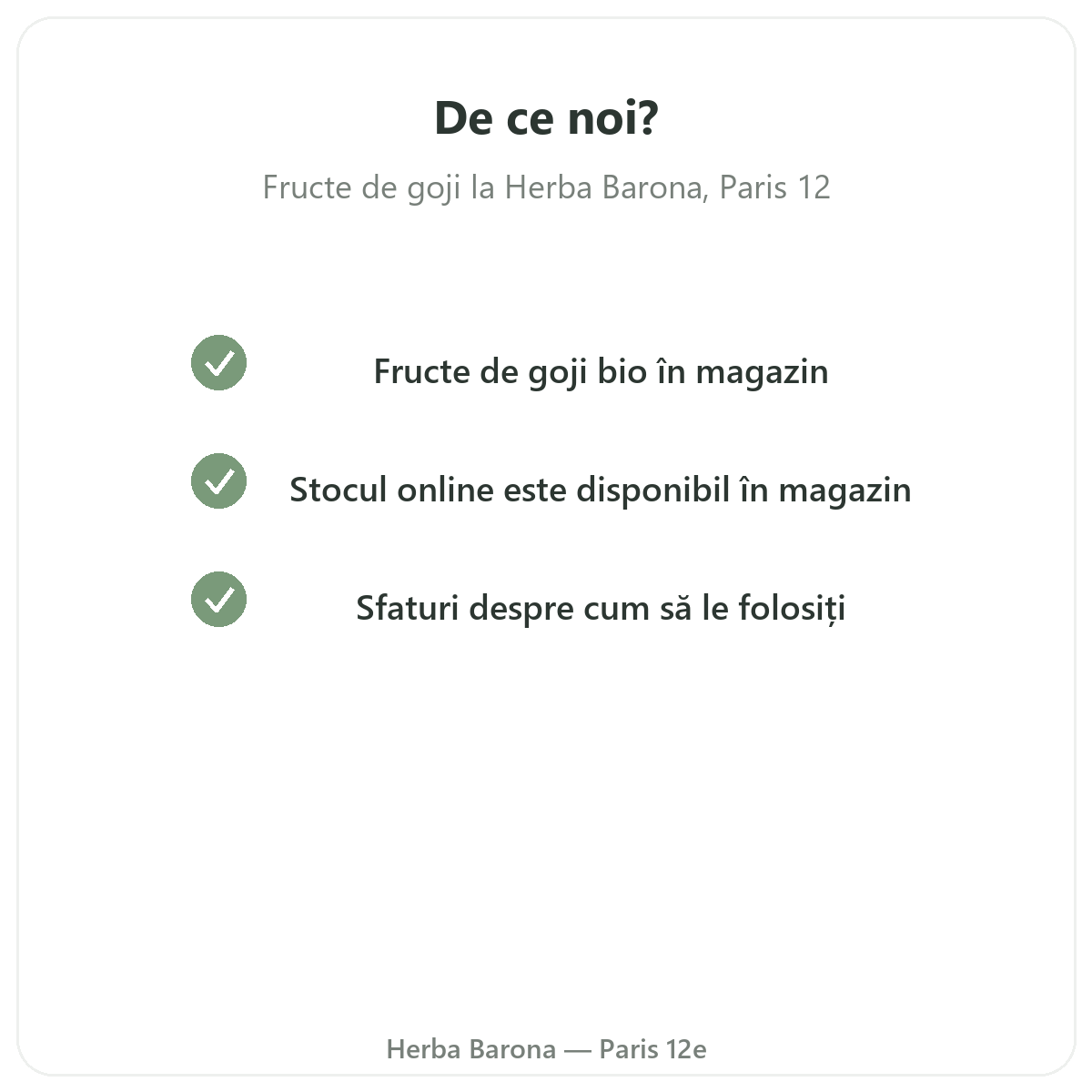 De ce să cumpărați Goji Paris la Paris de la Herba Barona Paris 12e