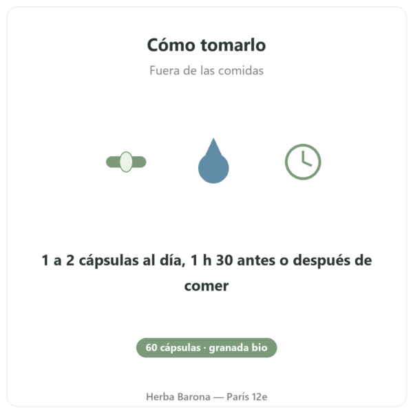 Grenade Bio Dynveo 375 mg cómo tomarlo fuera de las comidas París Herba Barona