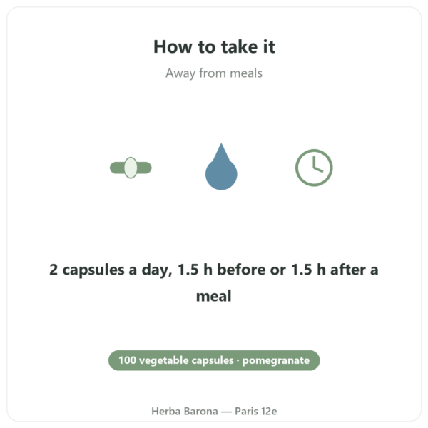 Granaprosan Dr Jacob's 100 gélules how to take away from meals Paris Herba Barona