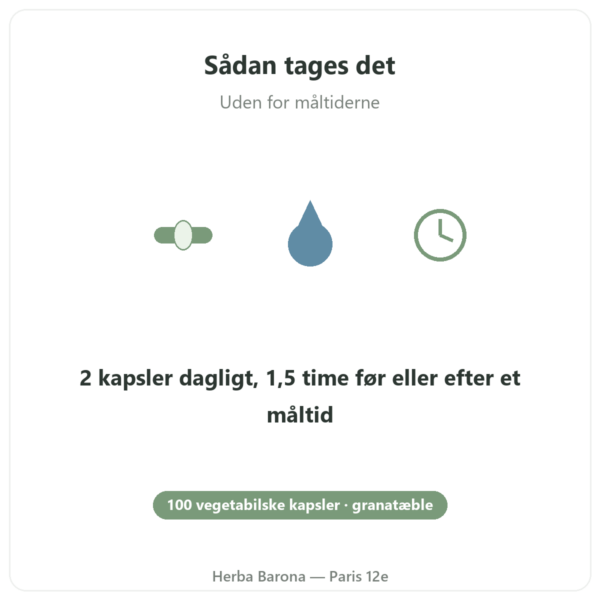 Granaprosan Dr Jacob's 100 gélules sådan tages det uden for måltiderne Paris Herba Barona