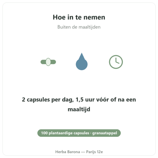 Granaprosan Dr Jacob's 100 gélules hoe in te nemen buiten de maaltijden Parijs Herba Barona