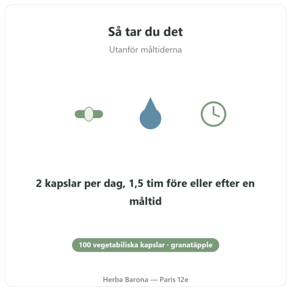 Granaprosan Dr Jacob's 100 gélules så tar du det utanför måltiderna Paris Herba Barona