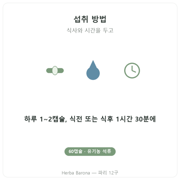 Grenade Bio Dynveo 375 mg 식사와 시간을 두고 섭취하는 방법 파리 Herba Barona