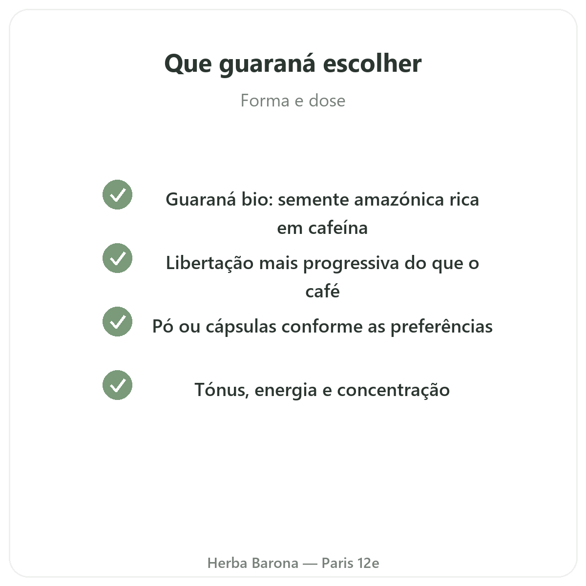 Guaraná Paris Paris - compromissos de qualidade na Herba Barona Paris 12e