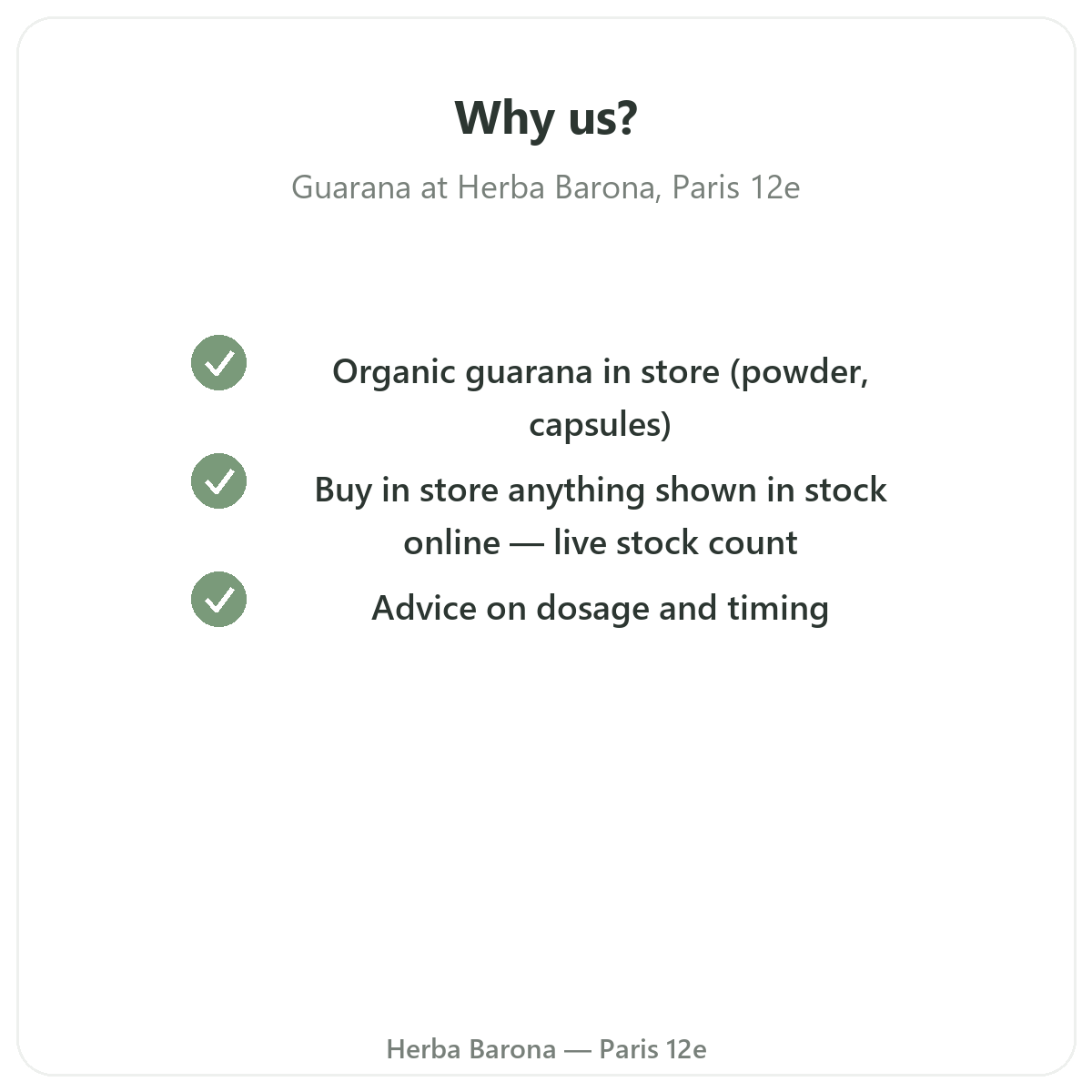Why buy Guarana Paris in Paris at Herba Barona Paris 12e