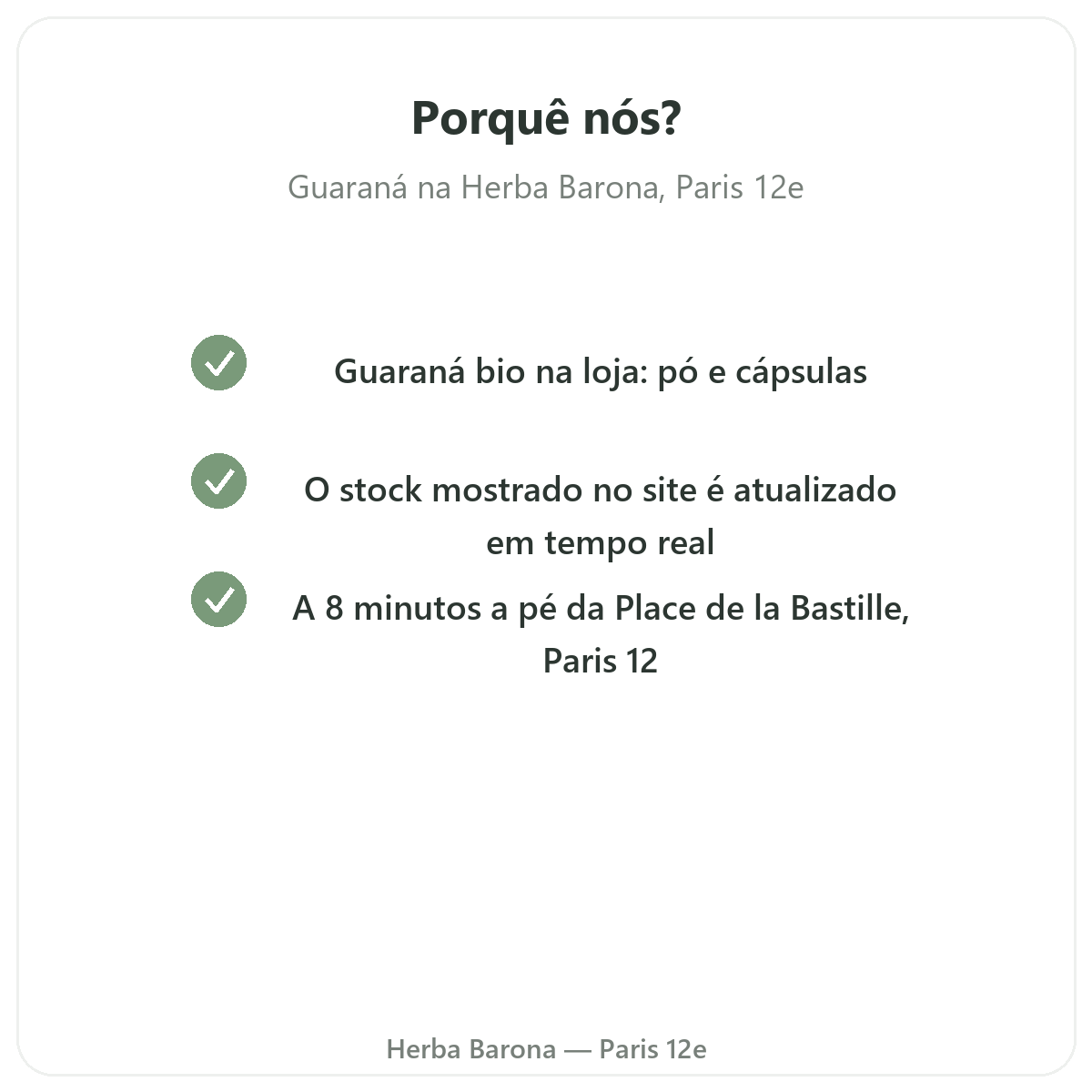 Porque comprar Guaraná Paris em Paris na Herba Barona Paris 12e