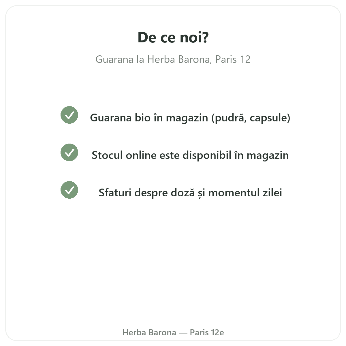 De ce să cumpărați Guarana Paris la Paris de la Herba Barona Paris, arondismentul 12