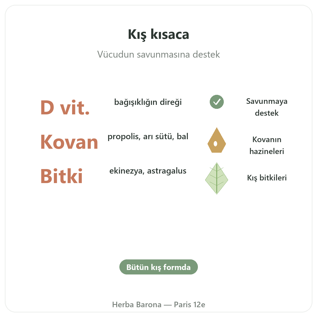 Kış bağışıklık savunması Paris özet - Herba Barona Paris 12. bölgede öne çıkan rakamlar