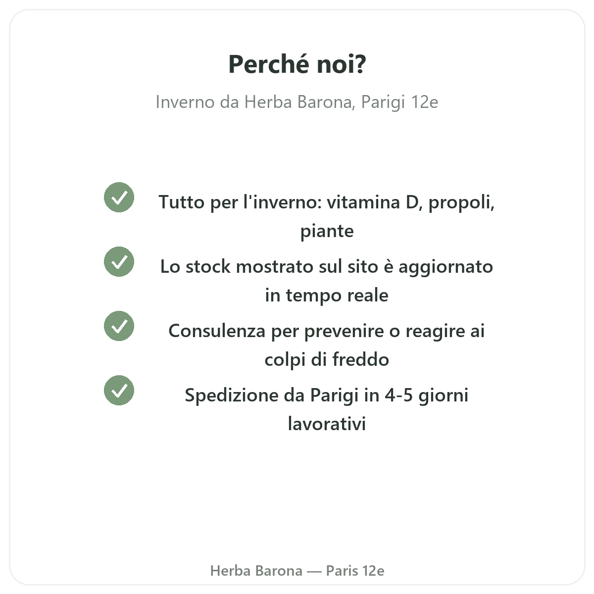 Perche acquistare Difese inverno immunita Parigi a Parigi da Herba Barona Paris 12e