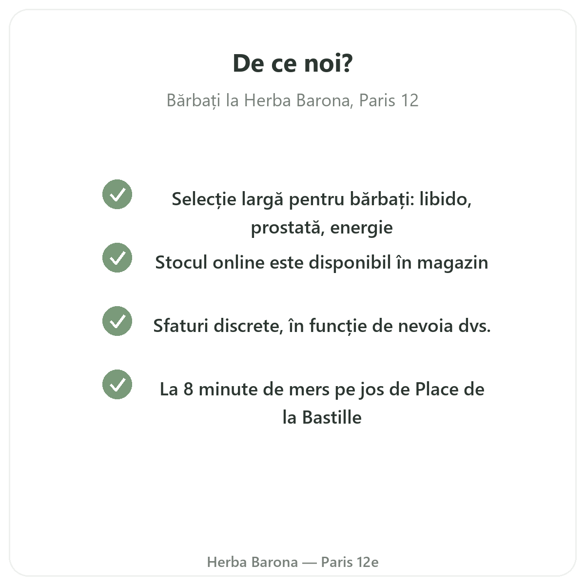 De ce să cumpărați suplimente pentru bărbați Paris la Paris de la Herba Barona Paris, arondismentul 12