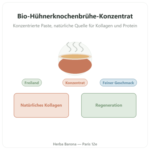 Bio-Hühnerknochenbrühe-Konzentrat – 410 g – Jarmino Vorstellung Paris Herba Barona