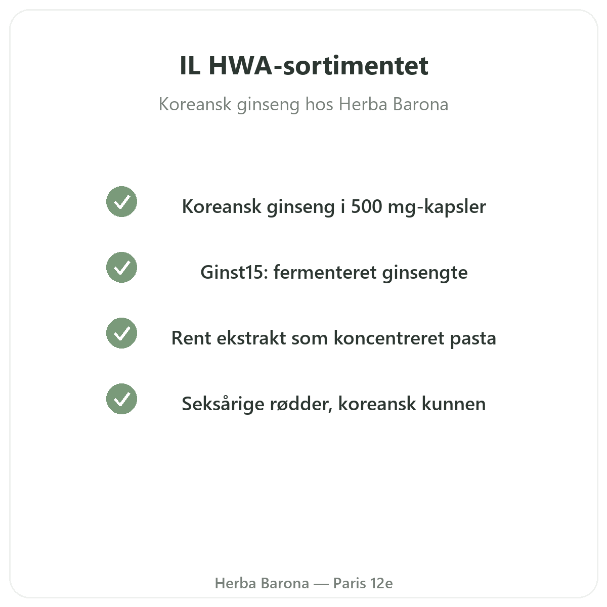 IL HWA-sortimentet i Paris hos Herba Barona Paris 12