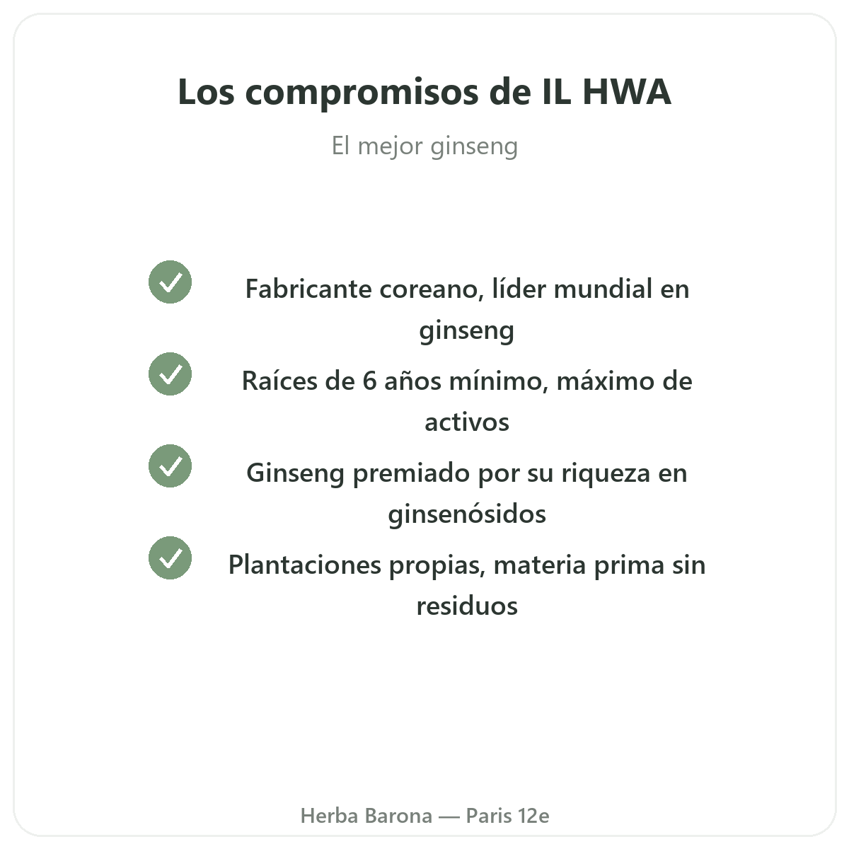 IL HWA París - compromisos de calidad en Herba Barona París 12e