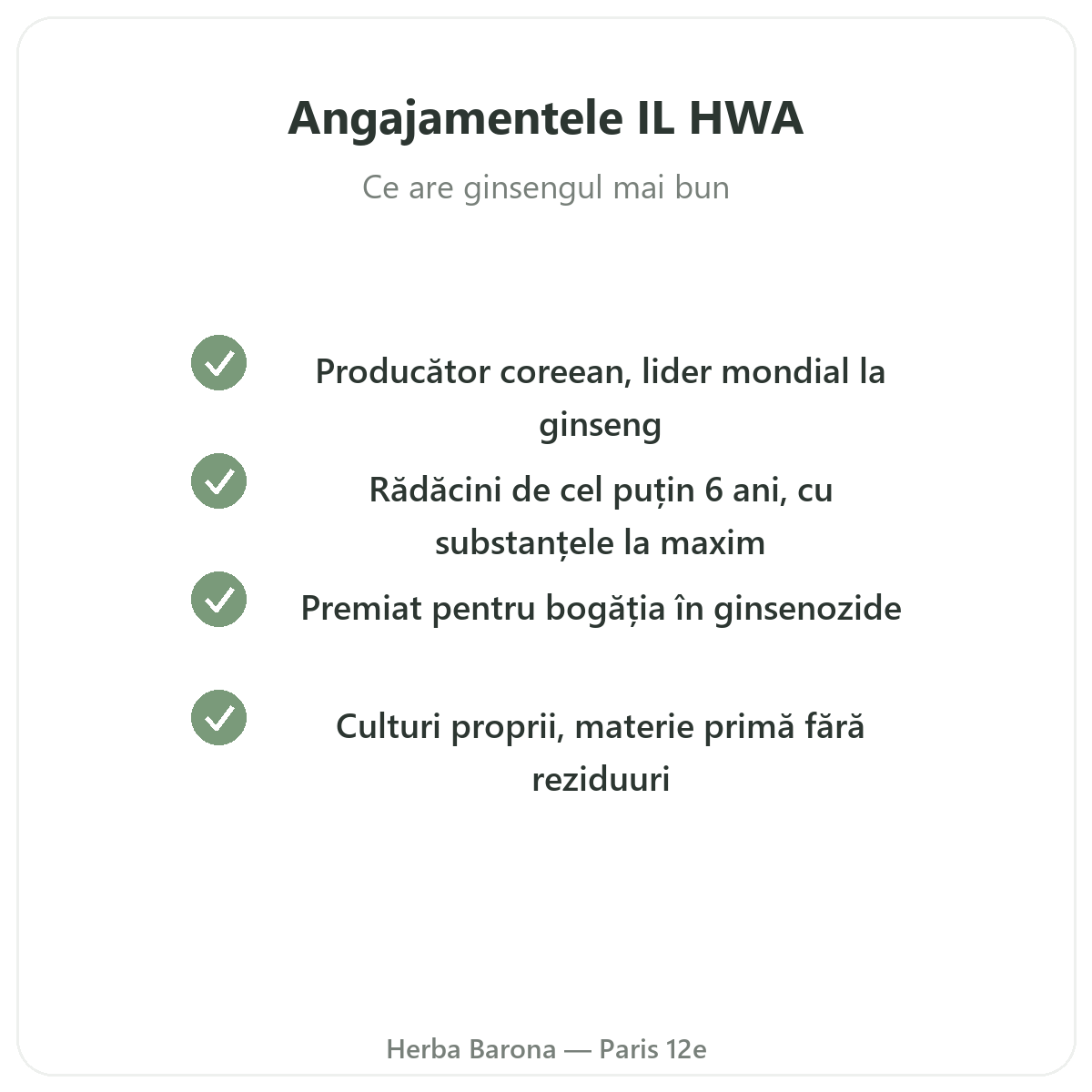 IL HWA Paris - angajamente de calitate la Herba Barona Paris, arondismentul 12