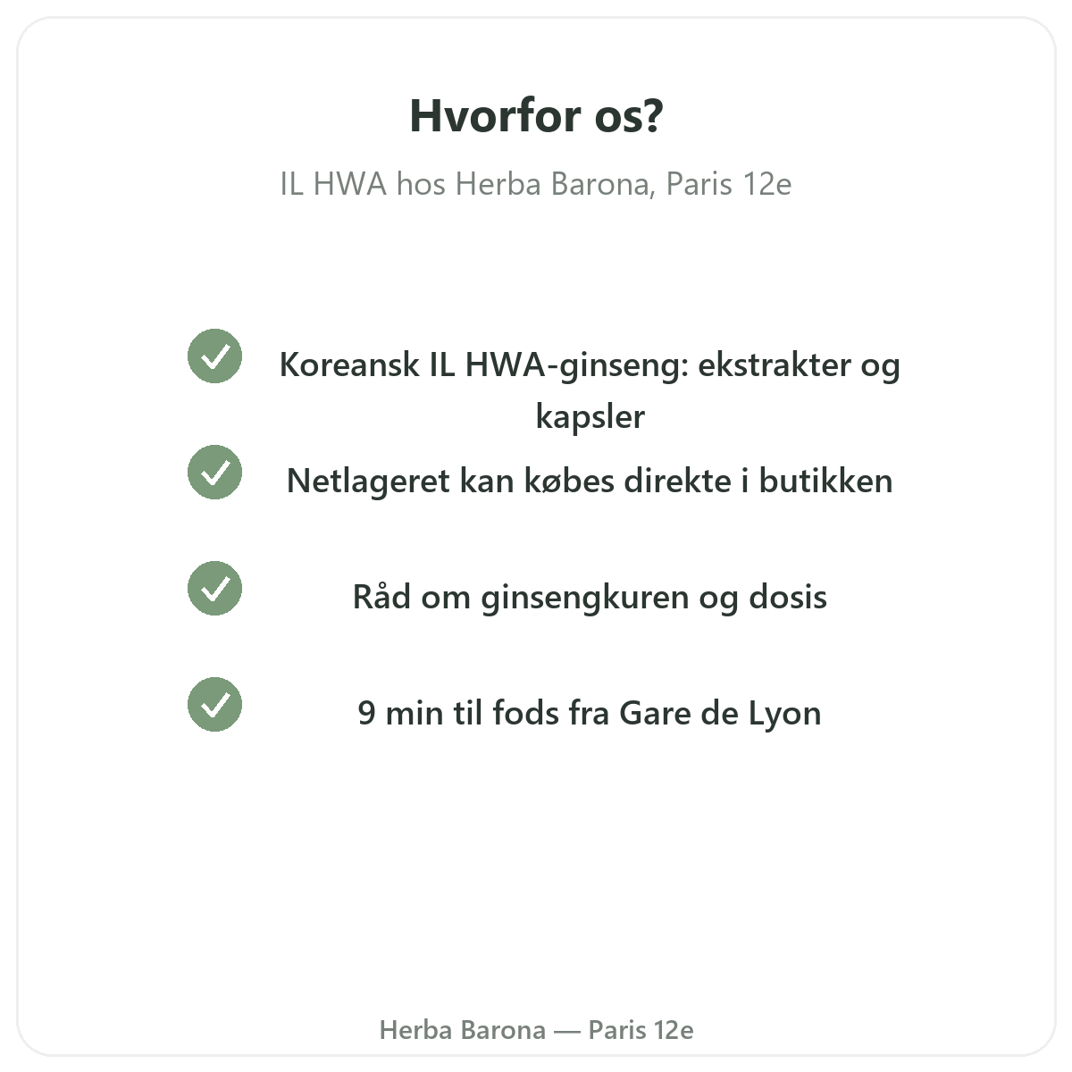 Hvorfor købe IL HWA i Paris hos Herba Barona Paris 12