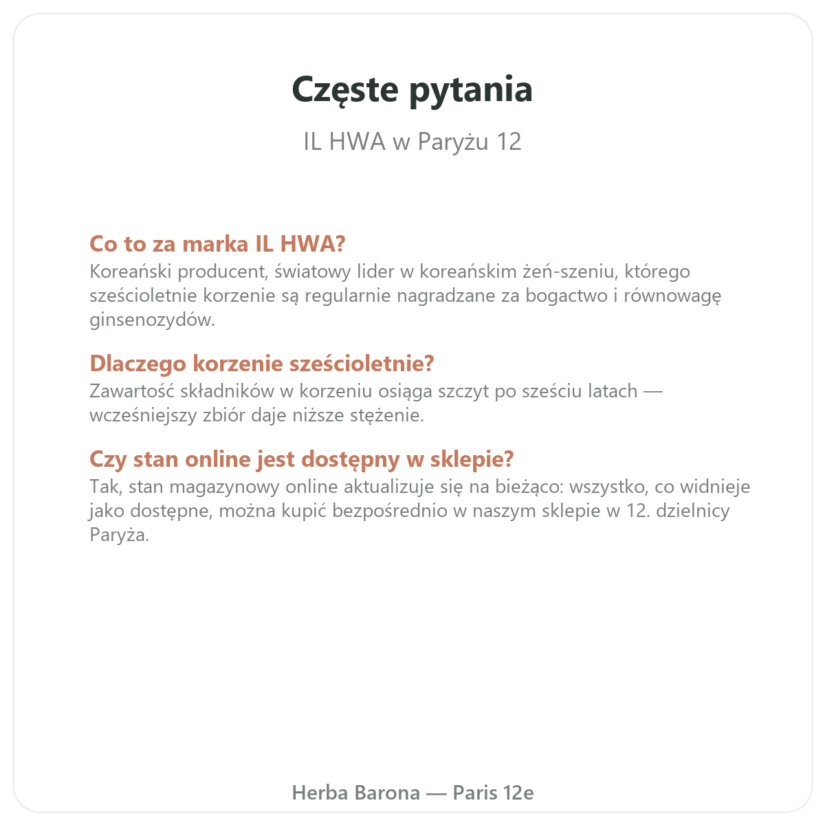 Najczęstsze pytania o IL HWA – wysyłka do Polski z Herba Barona