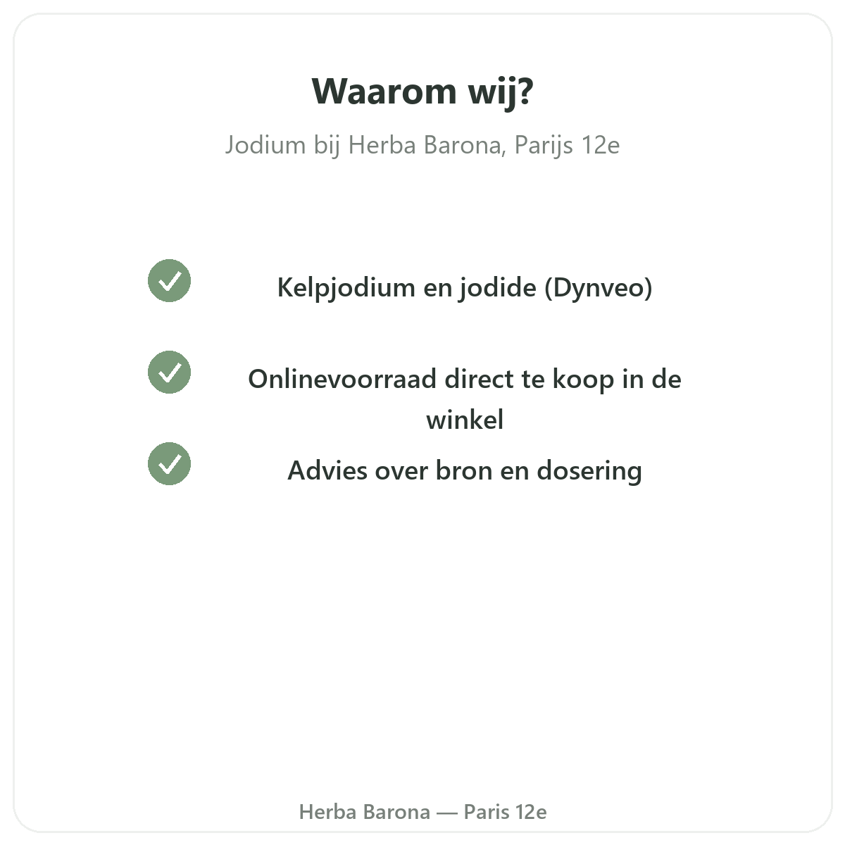 Waarom jodium kopen in Parijs bij Herba Barona Parijs 12e