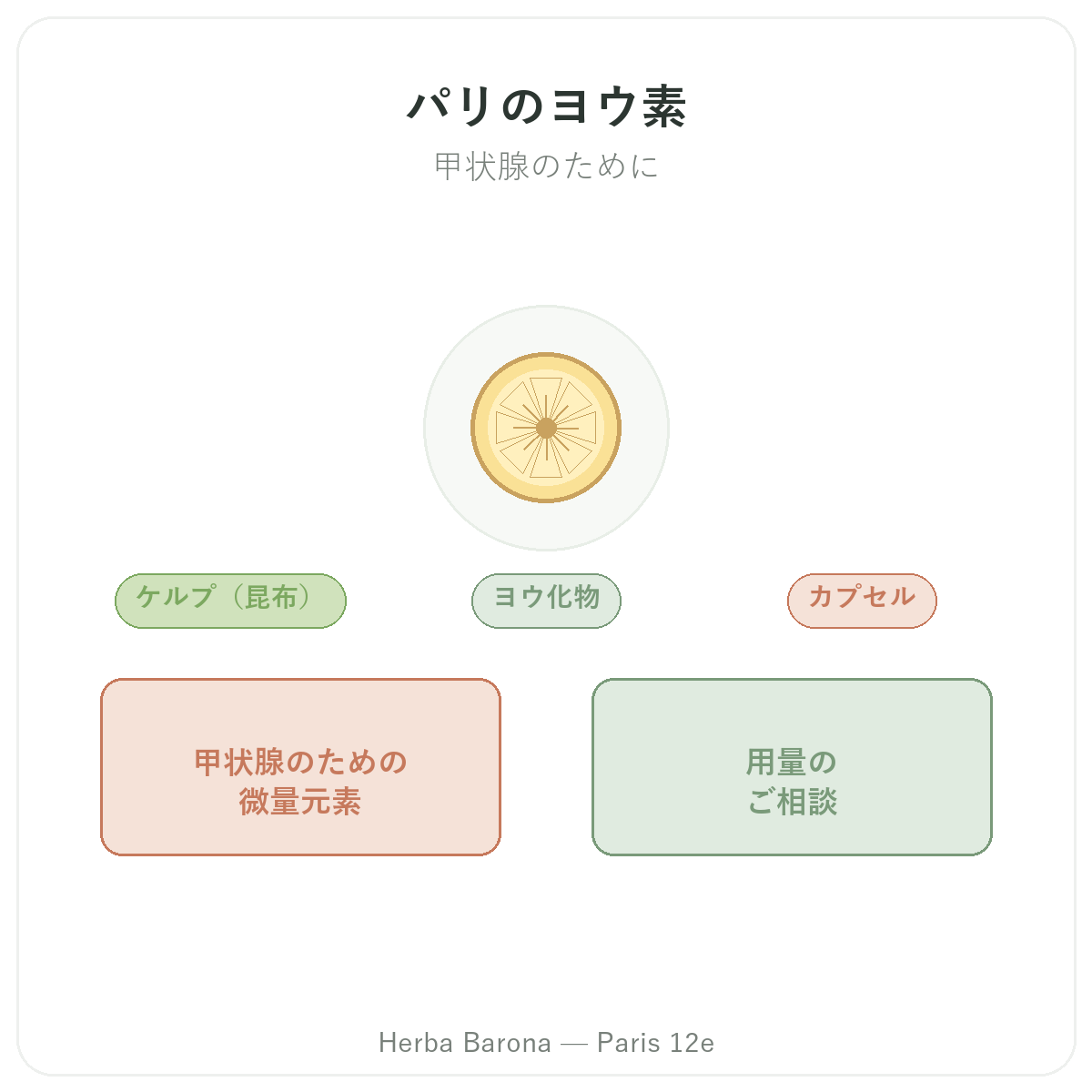 パリのヨウ素 - Herba Barona パリ12区での紹介