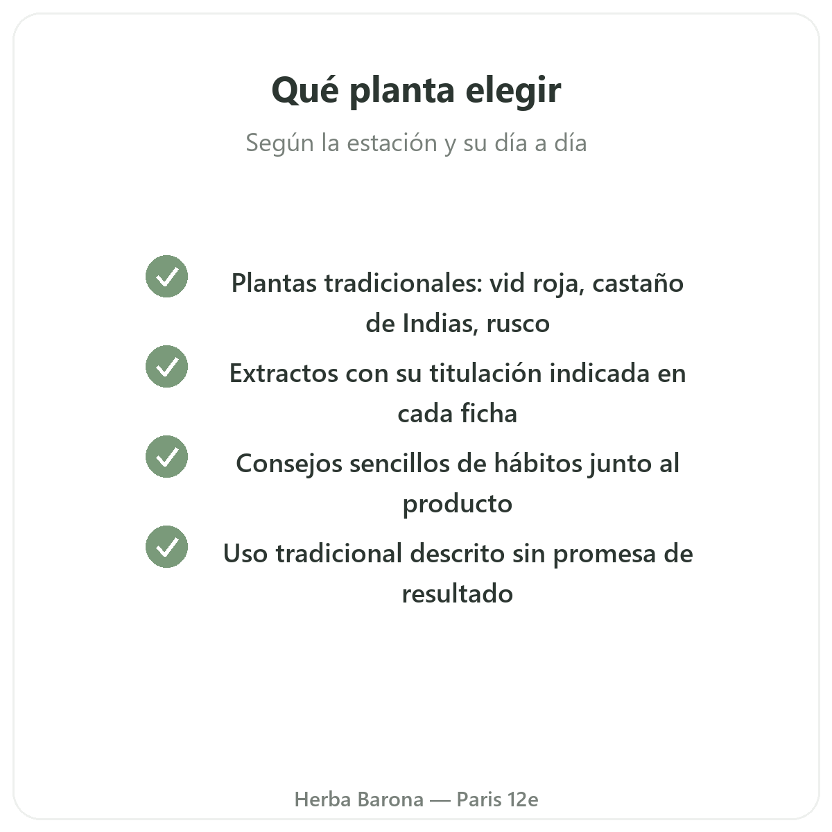 Complementos piernas pesadas - activos clave a elegir en Herba Barona París 12e