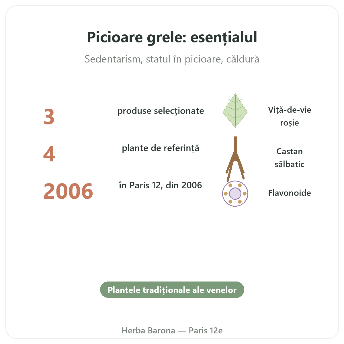Suplimente pentru picioare grele pe scurt - cifre cheie la Herba Barona Paris, arondismentul 12