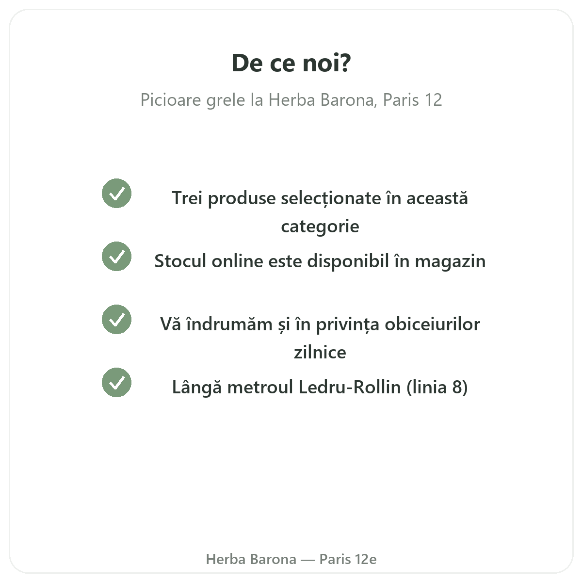 De ce să cumpărați suplimente pentru picioare grele la Paris de la Herba Barona Paris, arondismentul 12