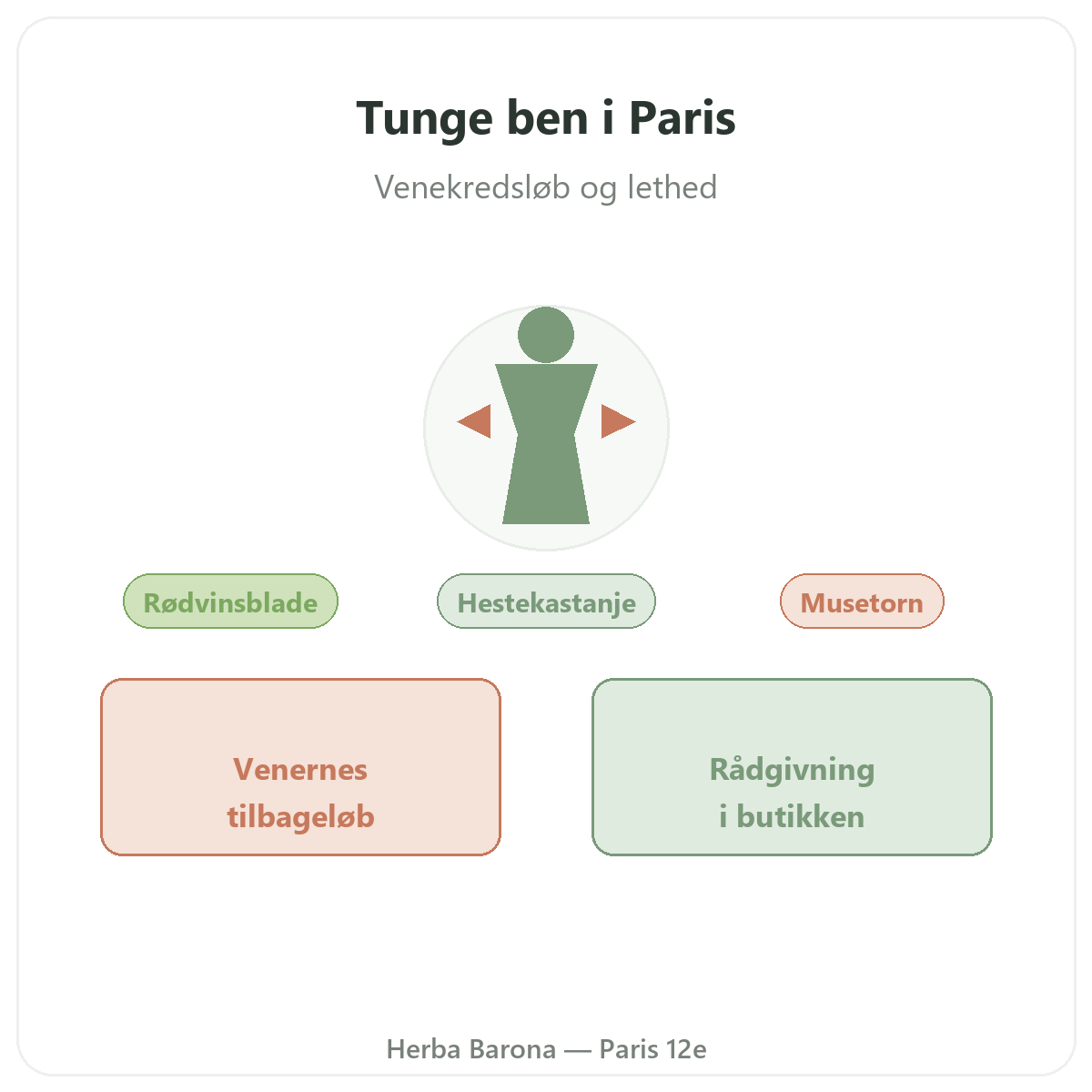 Kosttilskud til tunge ben i Paris - hos Herba Barona Paris 12