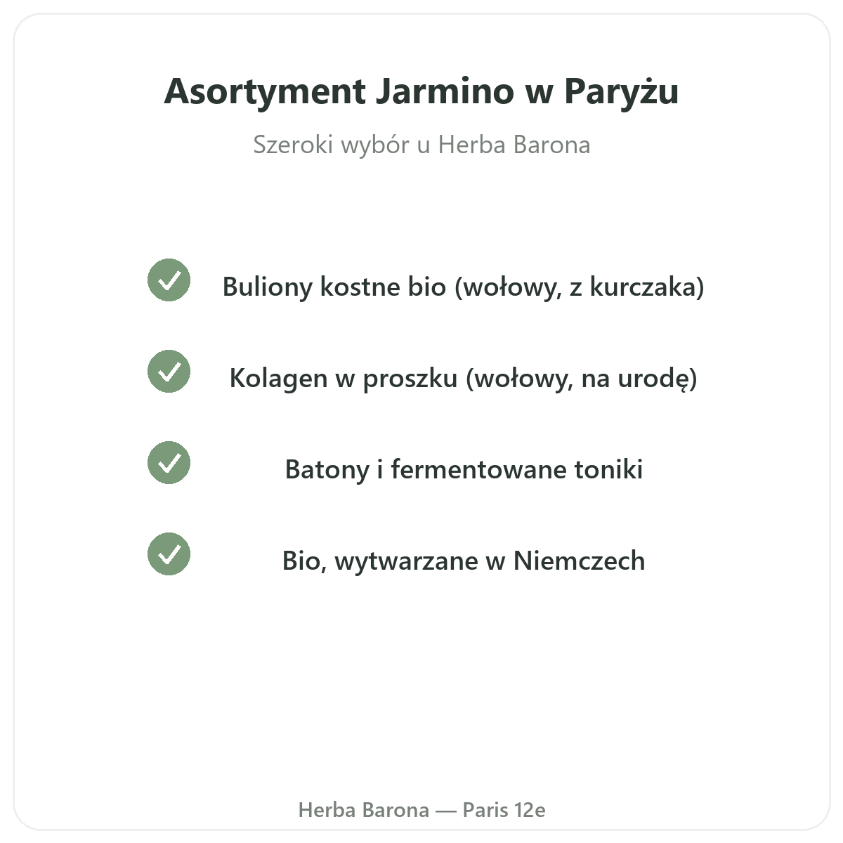 Oferta Jarmino w Paryżu u Herba Barona