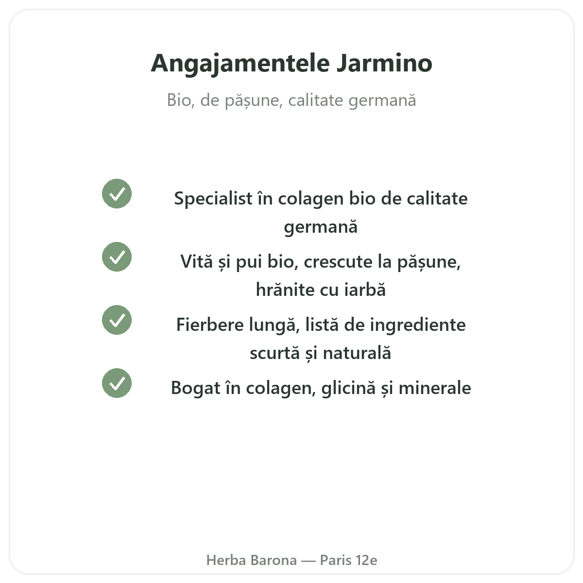 Jarmino Paris - angajamente de calitate și materii prime brevetate la Herba Barona