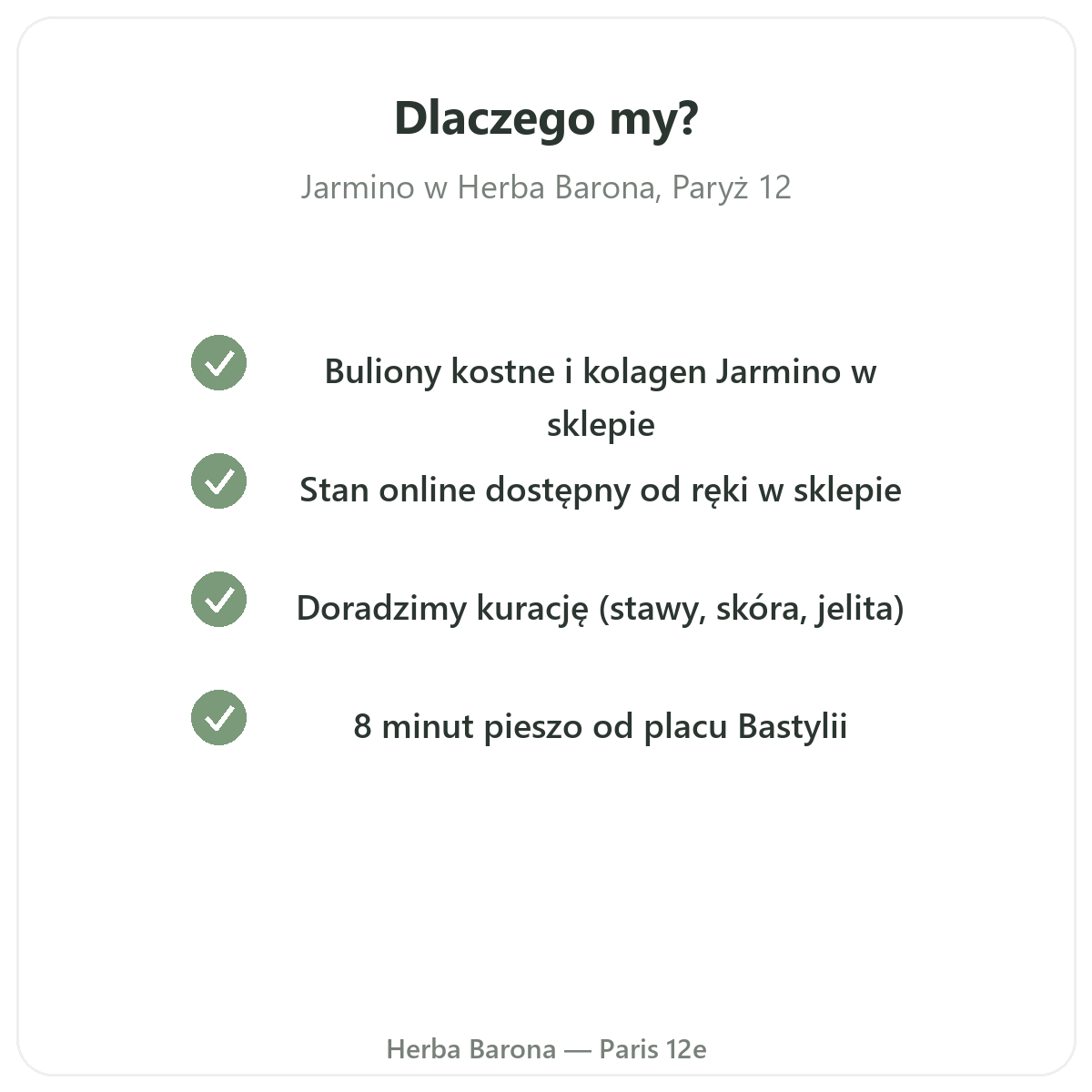 Dlaczego kupować Jarmino w Paryżu u Herba Barona Paryż 12
