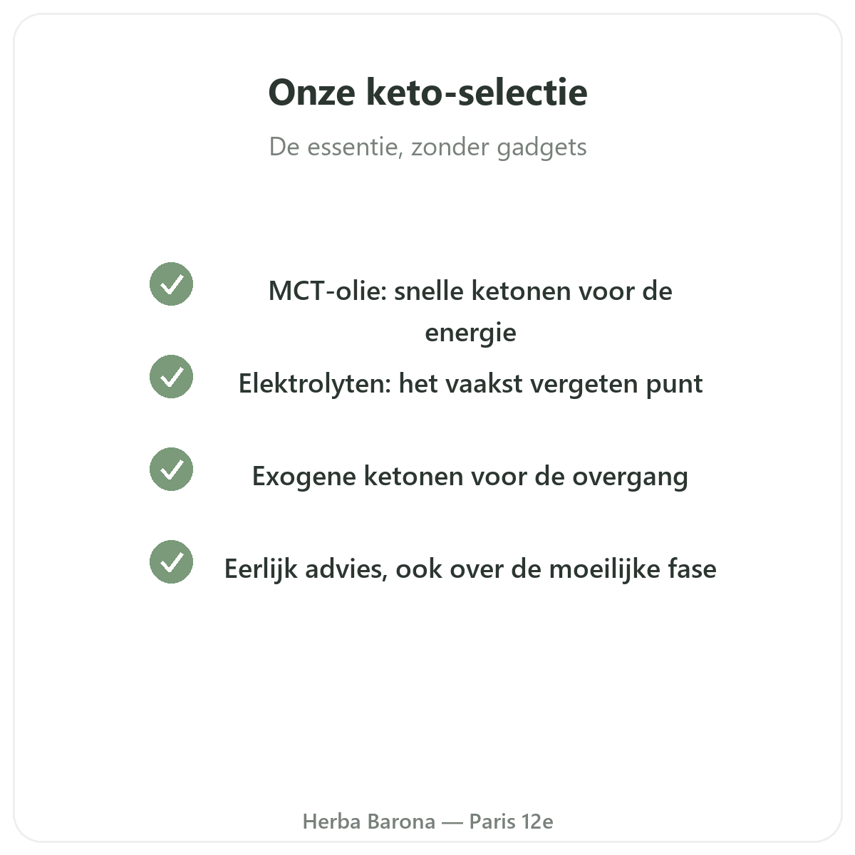 Keto- en ketogene producten - belangrijkste actieve stoffen bij Herba Barona Parijs 12e