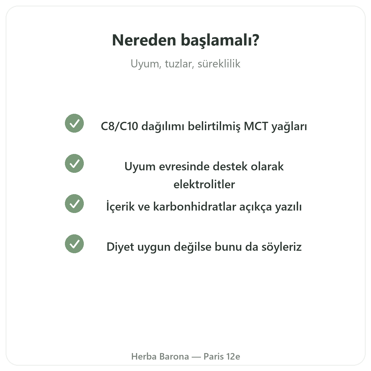 Keto ve ketojenik ürünler - Herba Barona Paris 12. bölgede seçilecek başlıca etkin bileşenler