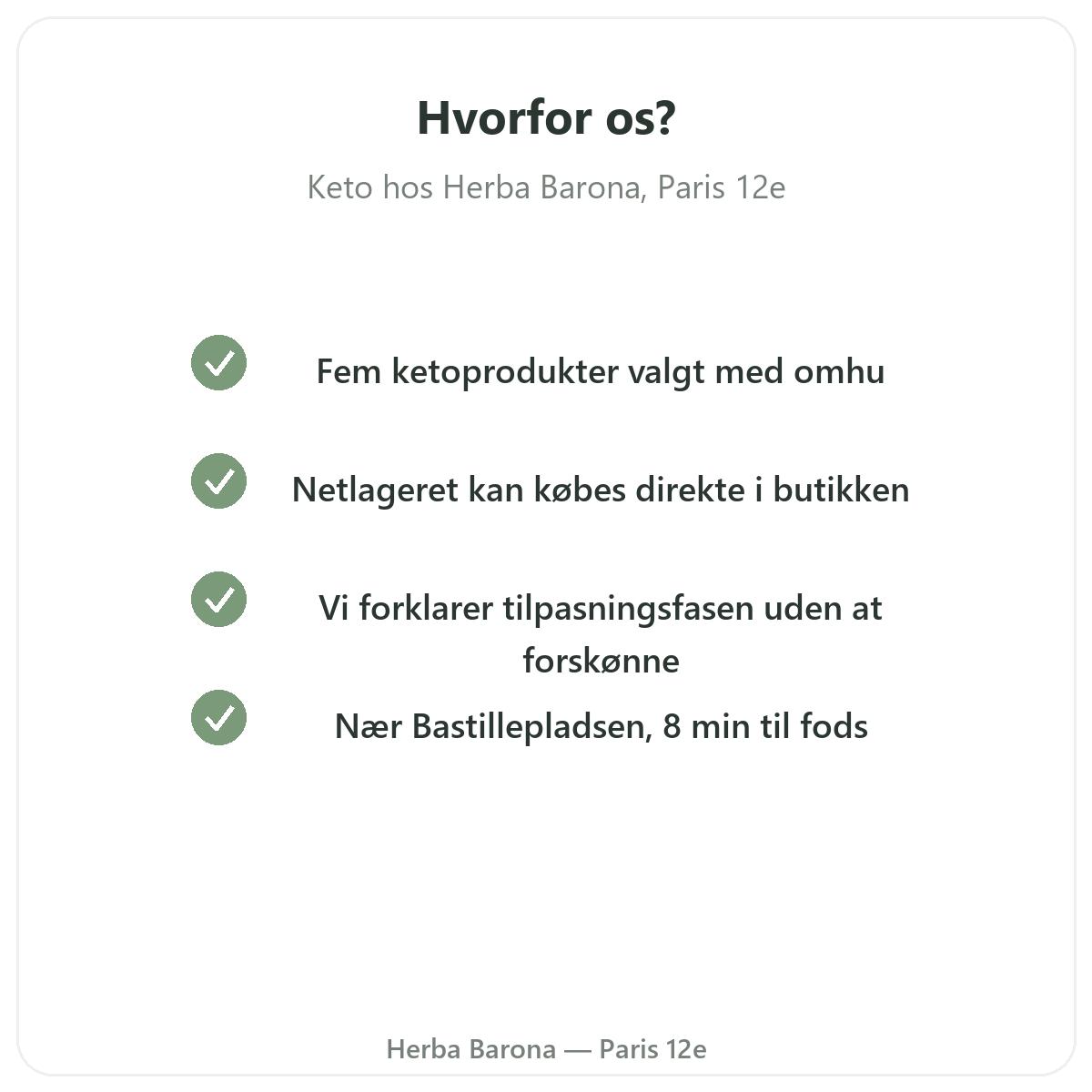 Hvorfor købe keto- og ketogene produkter i Paris hos Herba Barona Paris 12