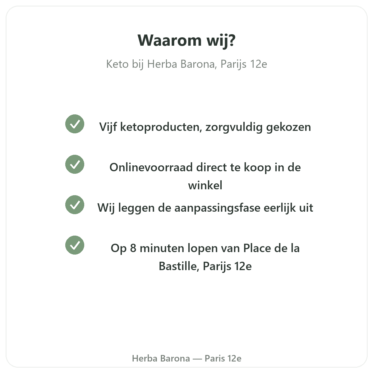 Waarom Keto- en ketogene producten kopen in Parijs bij Herba Barona Parijs 12e