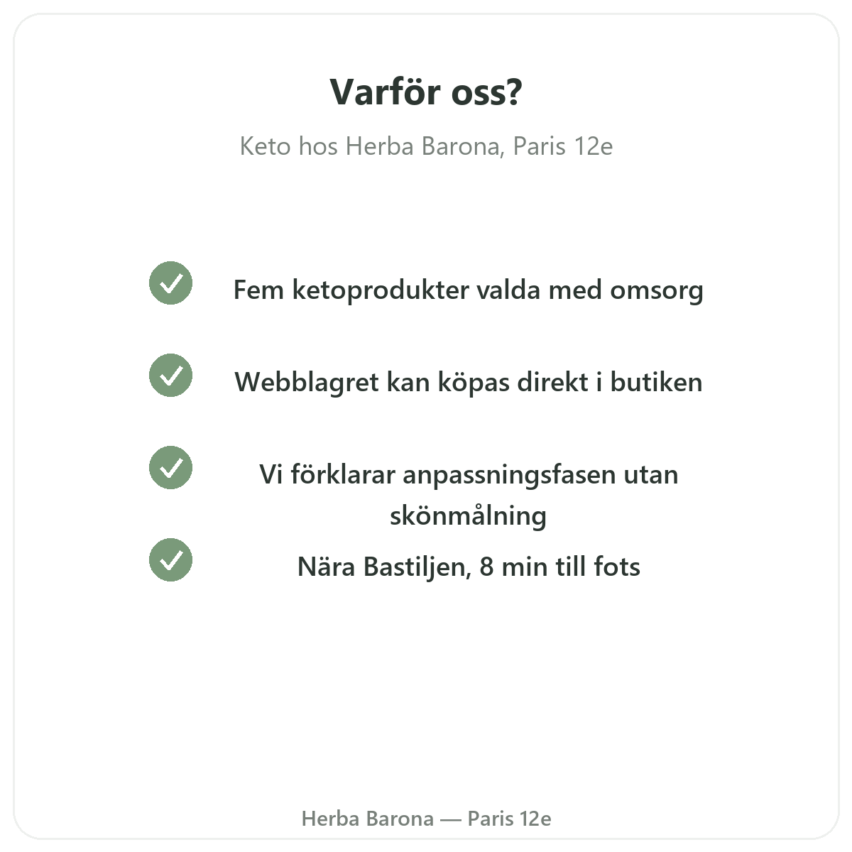 Varför köpa keto- och ketogena produkter i Paris hos Herba Barona Paris 12e