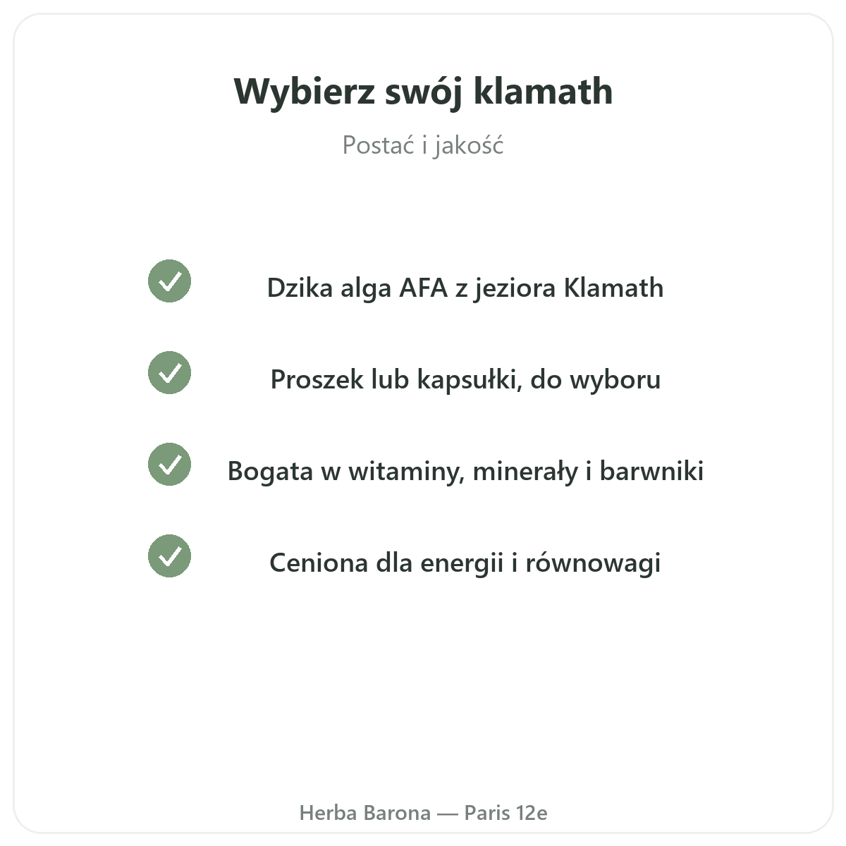 Klamath – zaangażowanie jakościowe Herba Barona w Paryżu