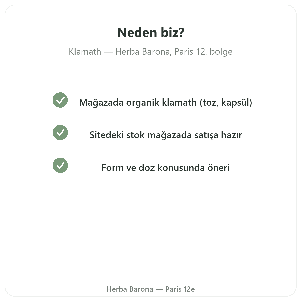 Klamath Paris’i neden Paris’te Herba Barona’dan almalısınız