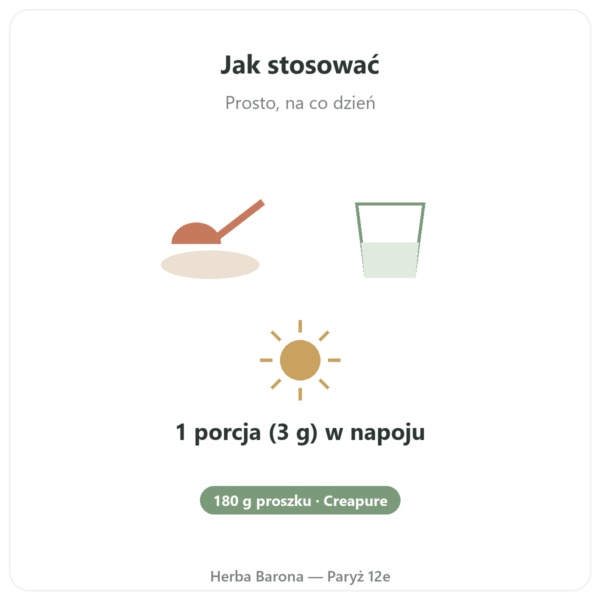 Kreatyna Creapure w Proszku 180 g – Novoma jakość Paris Herba Barona