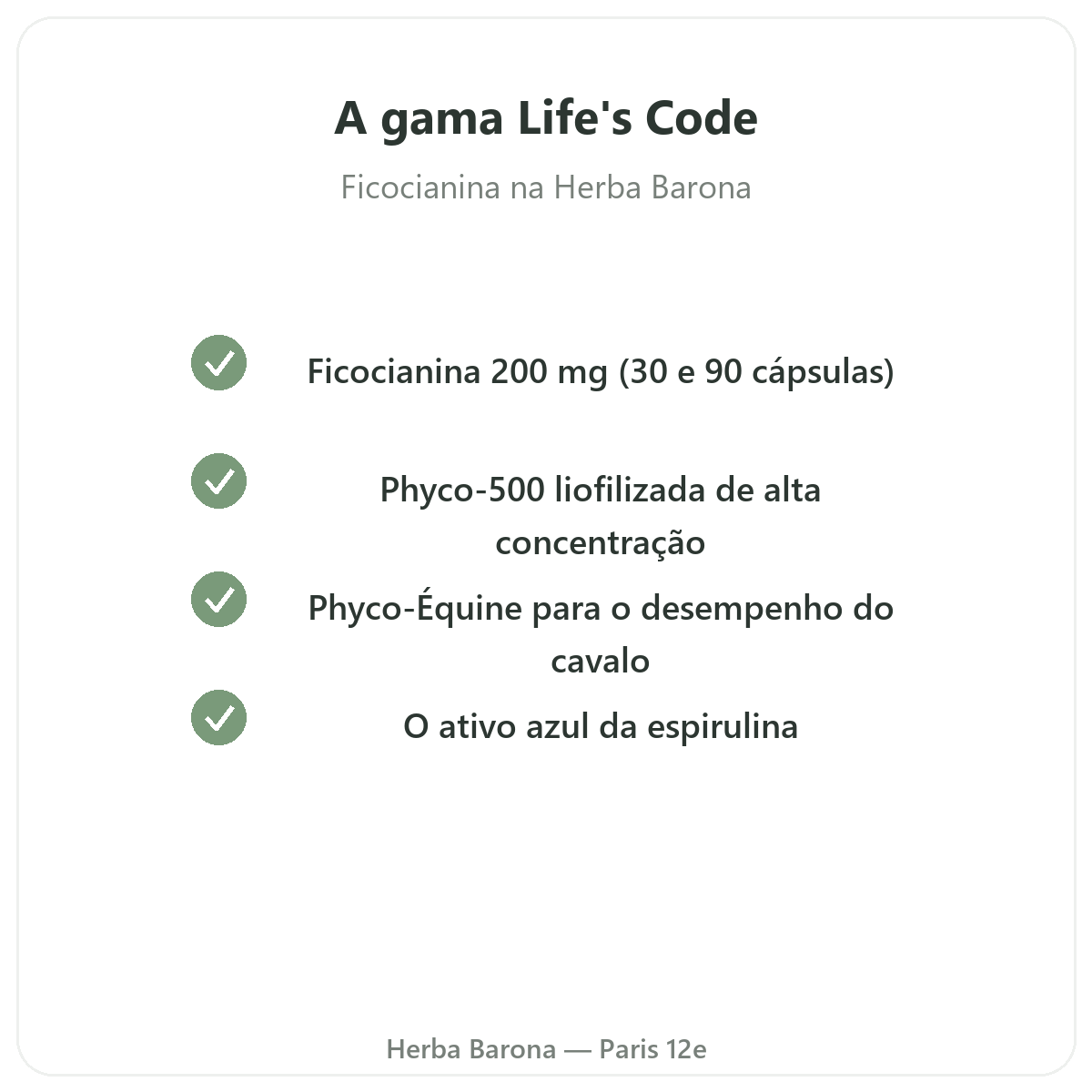 A gama Life's Code em Paris na Herba Barona Paris 12e