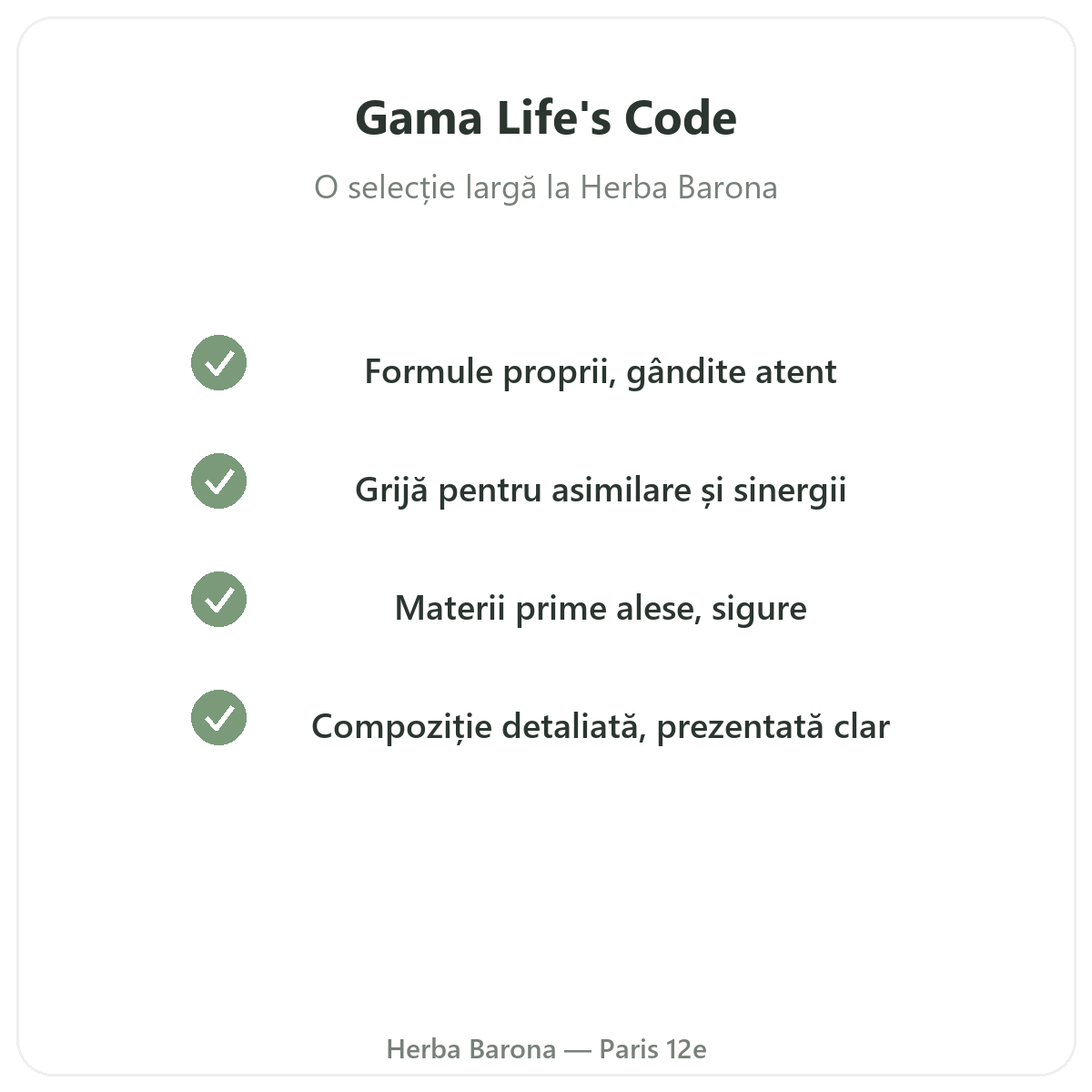 Gama Life’s Code la Paris la Herba Barona Paris, arondismentul 12