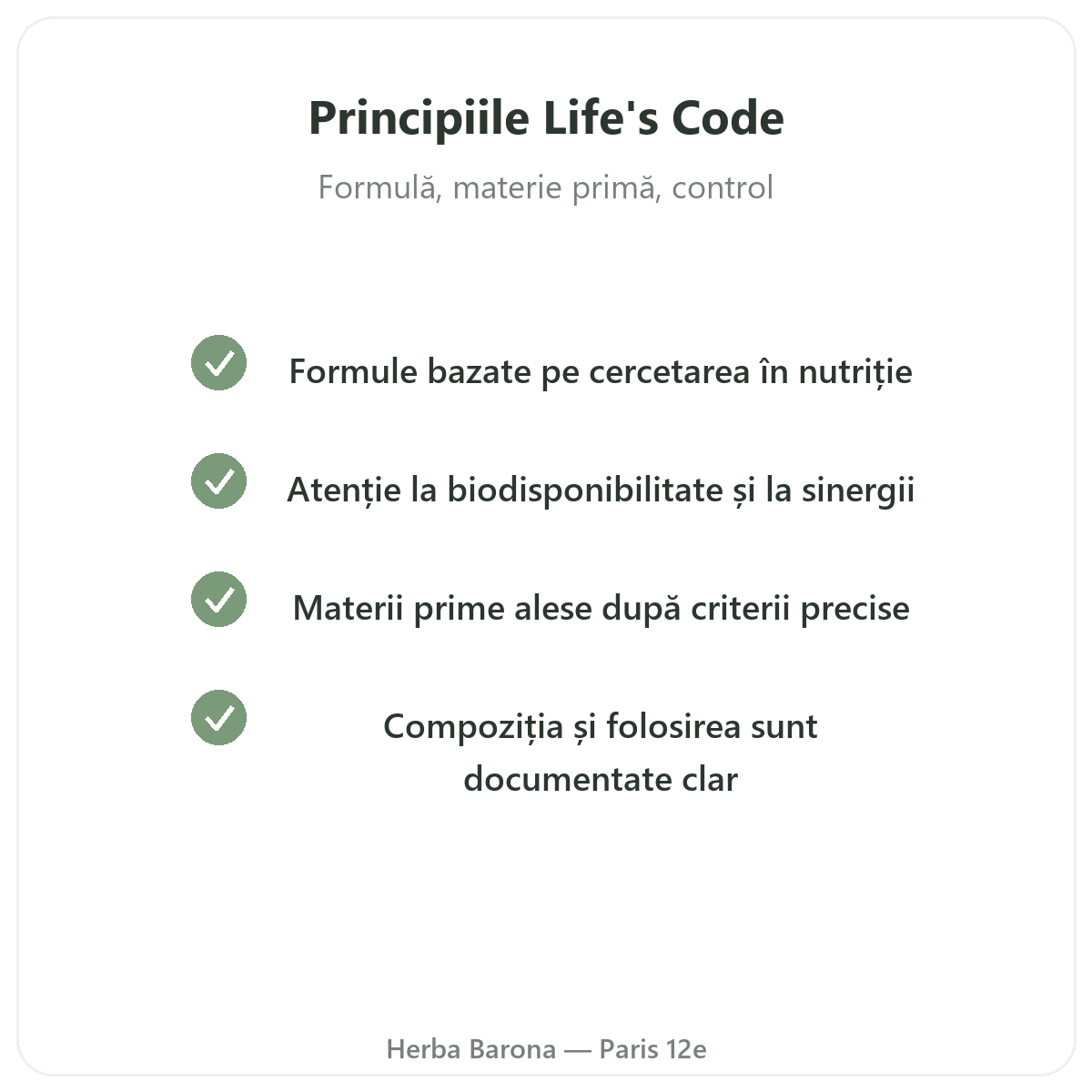 Life’s Code - angajamente și calitate la Herba Barona Paris, arondismentul 12
