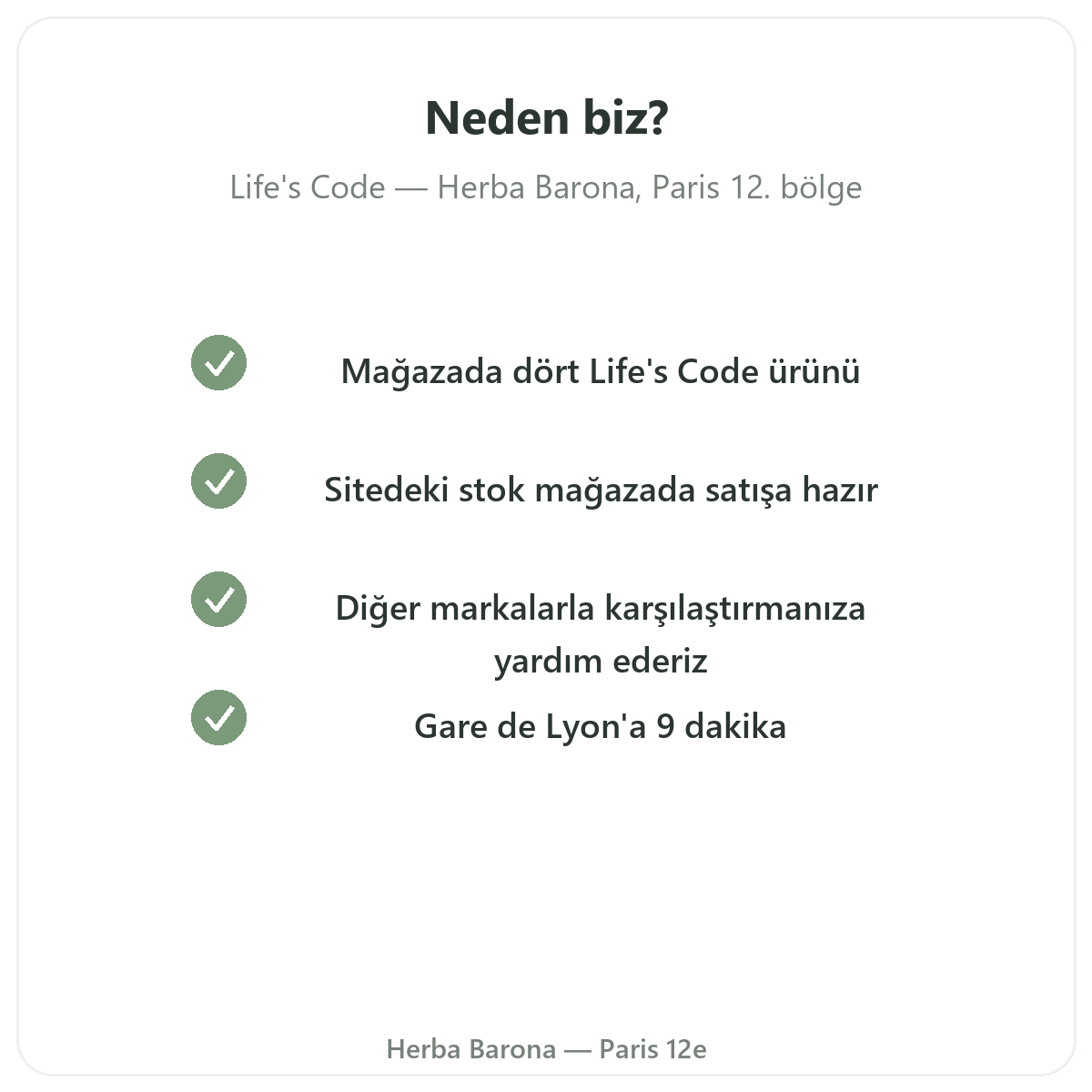 Paris’te Herba Barona Paris 12. bölgeden neden Life’s Code alınmalı